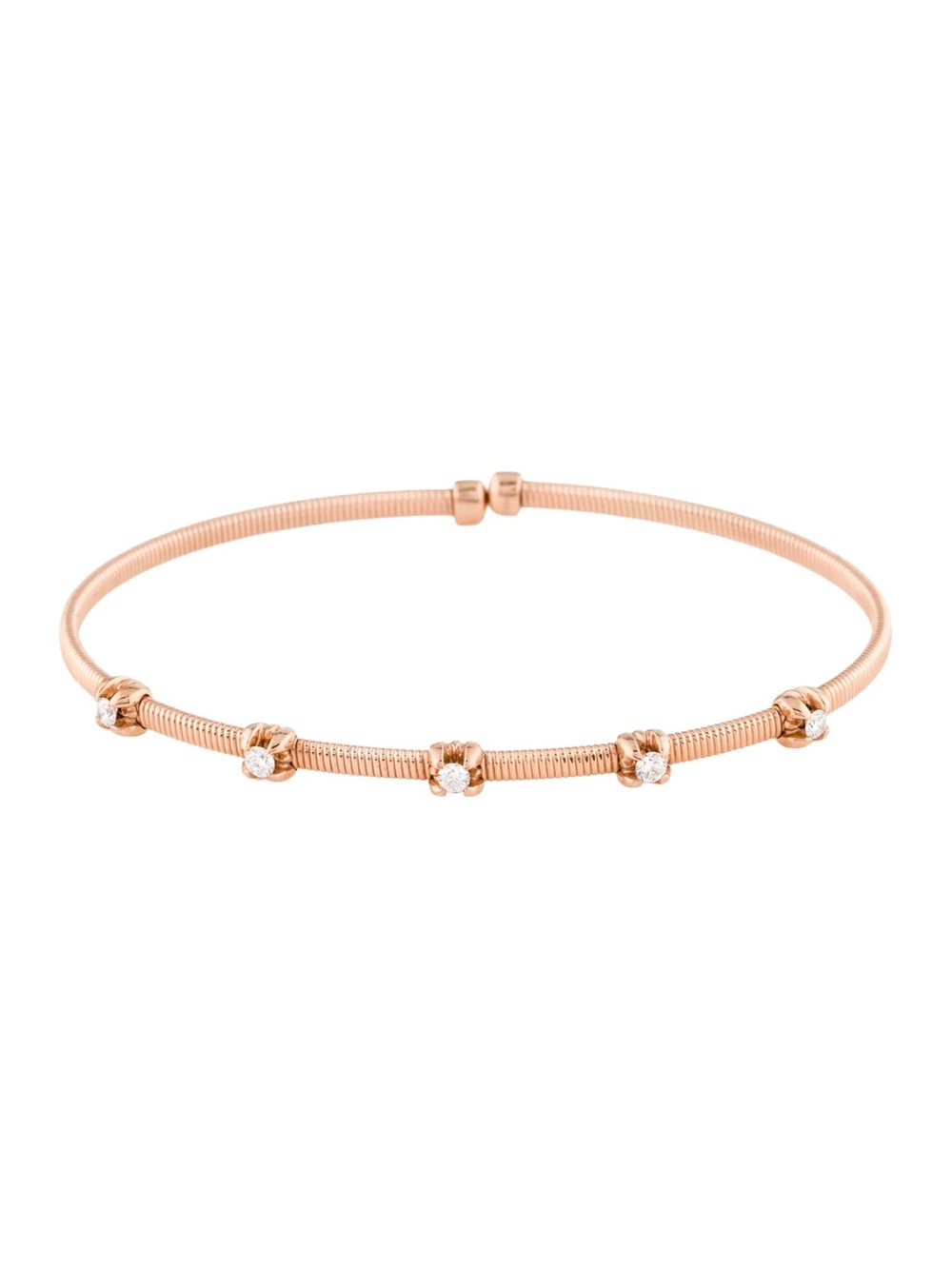 14kt Rose Gold Cuff Round Brilliant 0.20ctw VS2 , I Diamond